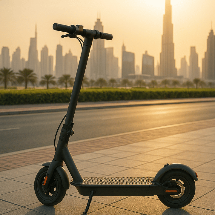 electric scooter parked outside a home office, work from home delivery side hustle idea